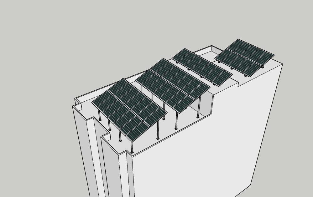 Perspective view of the Uttara Tower model from the opposite corner